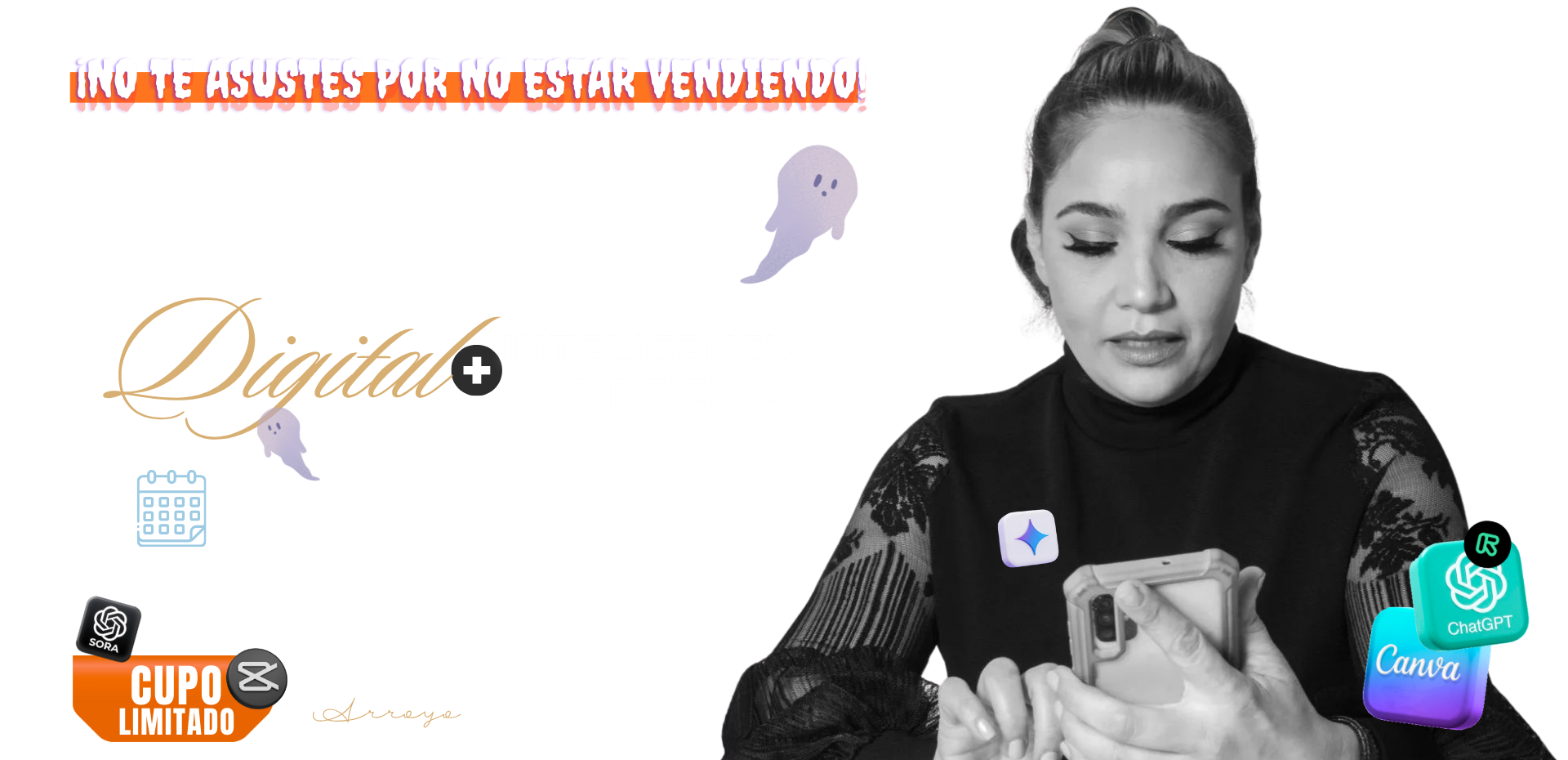 No te asustes por no estar vendiendo, Inscríbete ya a la Master Class: Marketing Digital + IA, 20 de octubre
